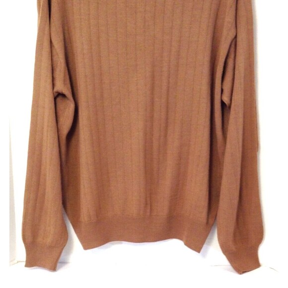 Preswick & Moore Merino Wool Sweater Mn 2XL Brown Pullover V-neck Preppy Italy - Picture 10 of 12
